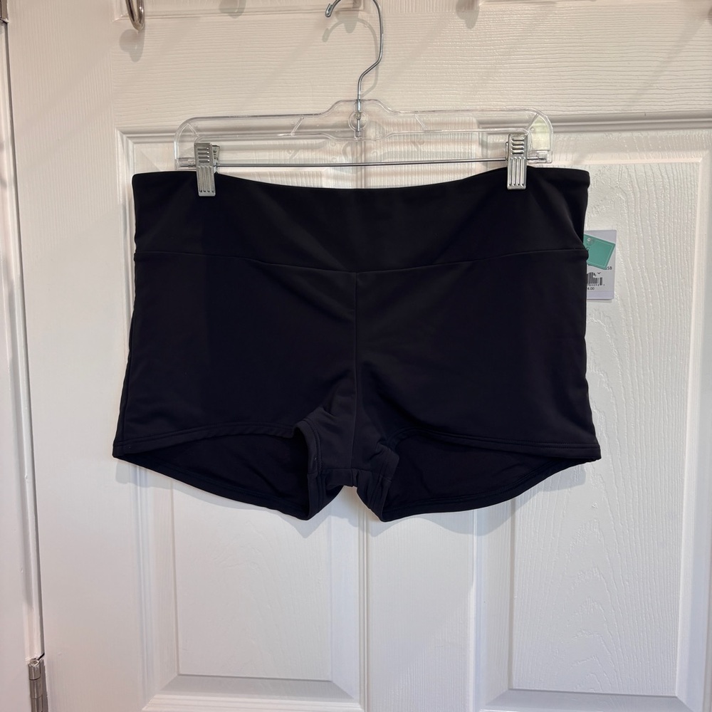 Sunsets Black Seascape Swim Short | Size 16
